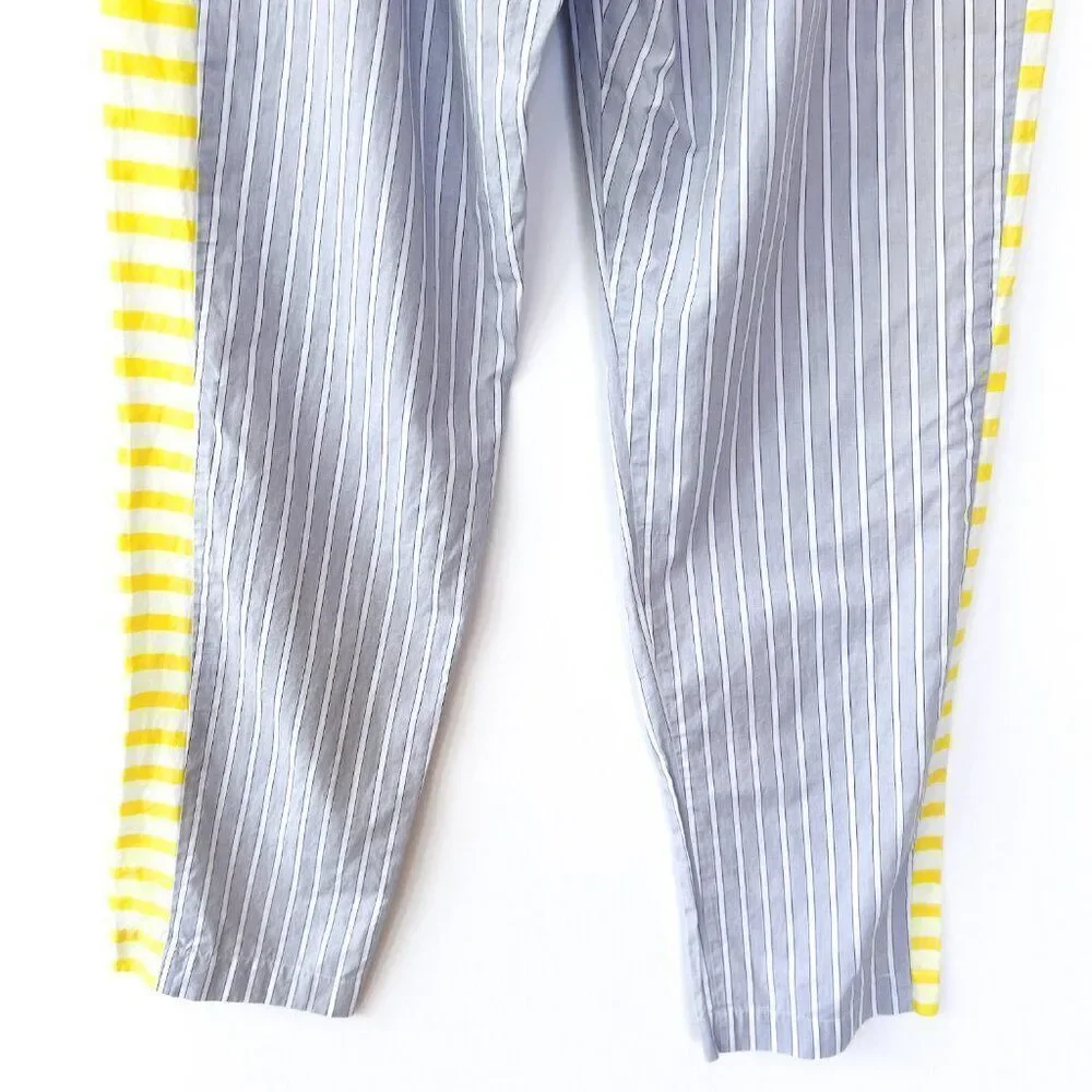 Sita Murt Yellow Gray White Striped 100% Cotton Striped PJ Pajama Pants